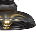 NLK14799 Louis 1 Light Round Pendant Matt Black Smoked