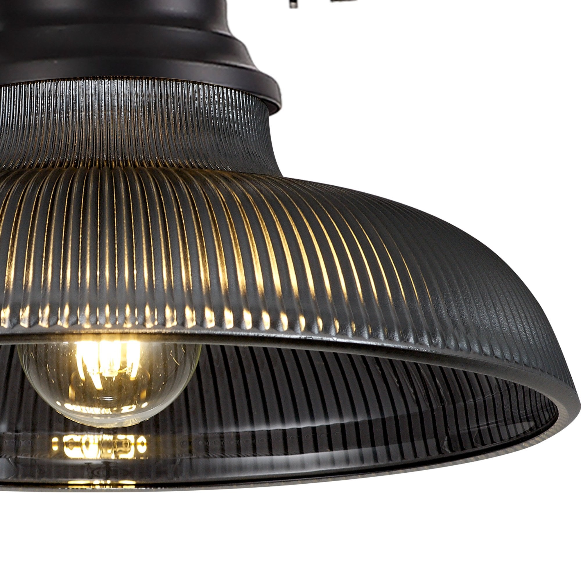 NLK14799 Louis 1 Light Round Pendant Matt Black Smoked