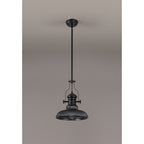 NLK14799 Louis 1 Light Round Pendant Matt Black Smoked