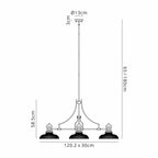 NLK14919 Louis 3 Light Round Pendant Matt Black Smoked