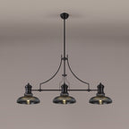 NLK14919 Louis 3 Light Round Pendant Matt Black Smoked