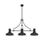 NLK14919 Louis 3 Light Round Pendant Matt Black Smoked
