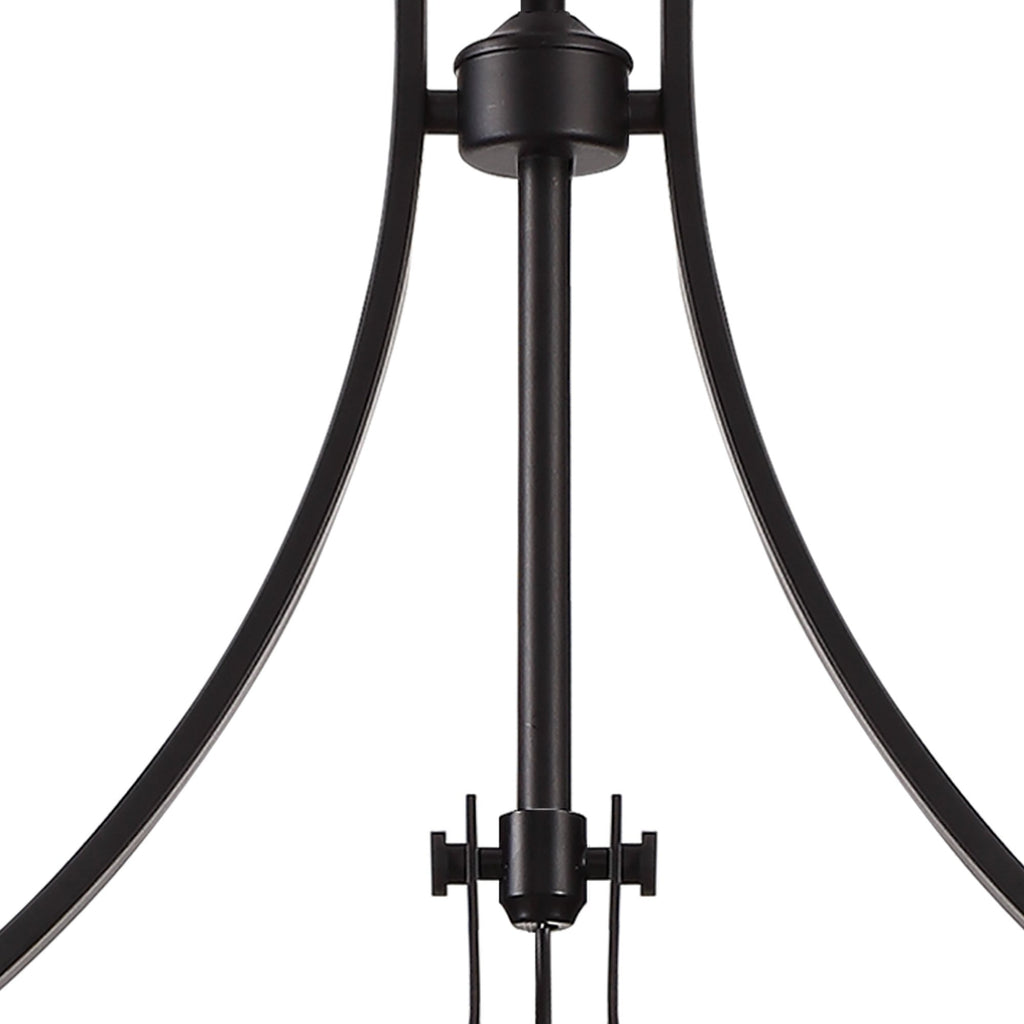 NLK14919 Louis 3 Light Round Pendant Matt Black Smoked