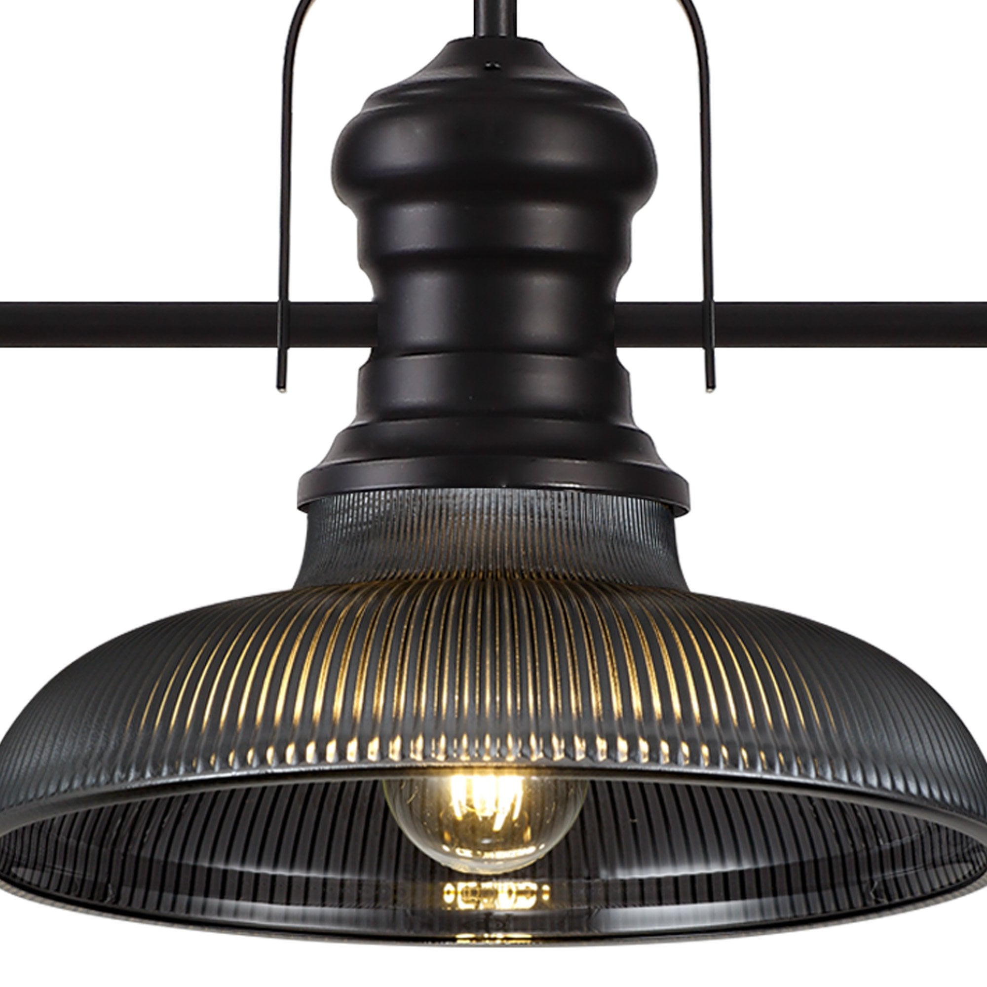 NLK14919 Louis 3 Light Round Pendant Matt Black Smoked