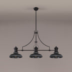 NLK14919 Louis 3 Light Round Pendant Matt Black Smoked