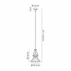 NLK15049 Louis, Umbrian 1 Light Pendant Matt Black Red/Cream