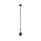 NLK15049 Louis, Umbrian 1 Light Pendant Matt Black Red/Cream