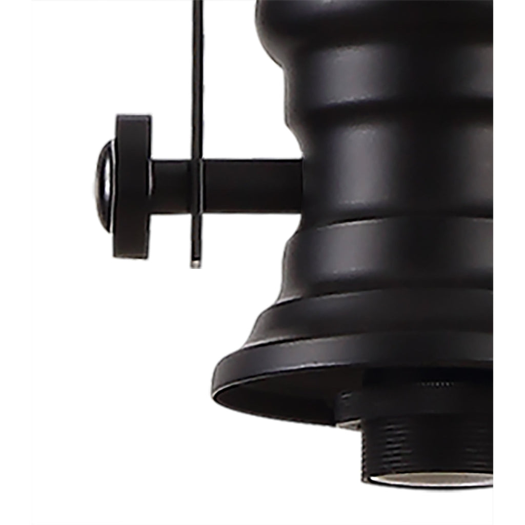 NLK15049 Louis, Umbrian 1 Light Pendant Matt Black Red/Cream