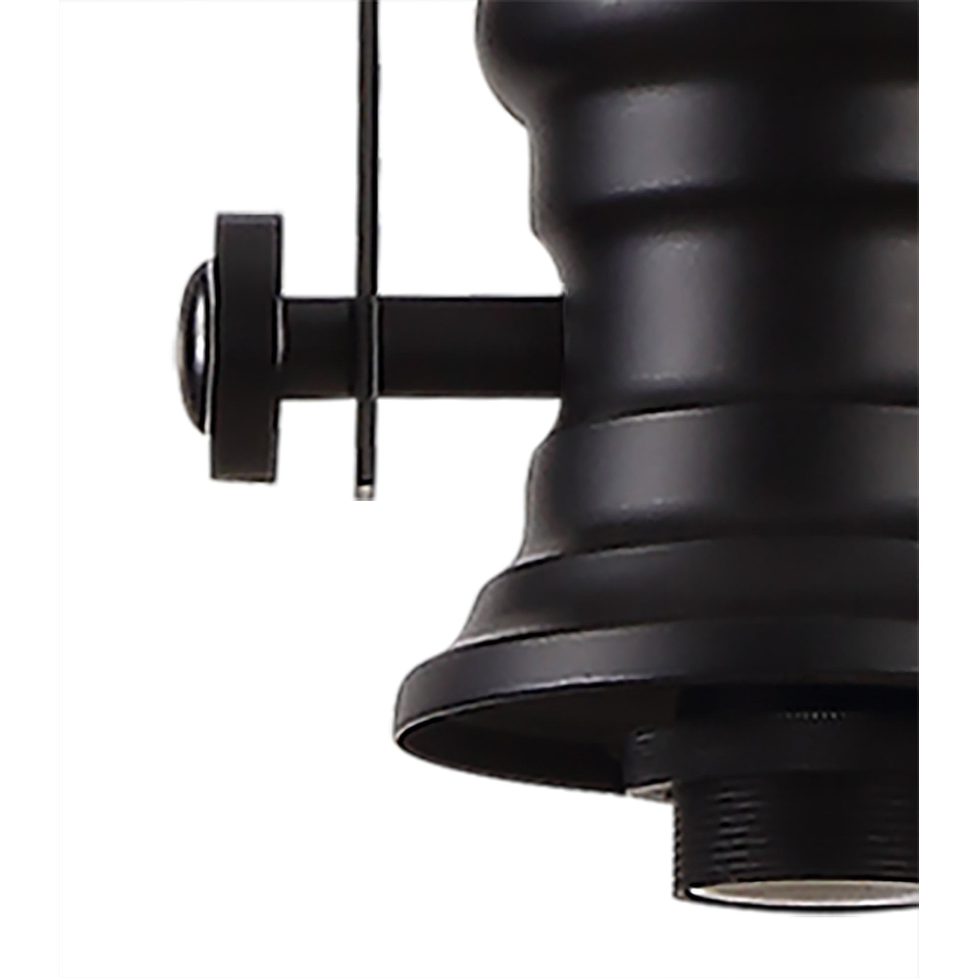 NLK15049 Louis, Umbrian 1 Light Pendant Matt Black Red/Cream