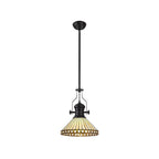 NLK15069 Louis, Tink 1 Light Pendant Matt Black Amber/Cream