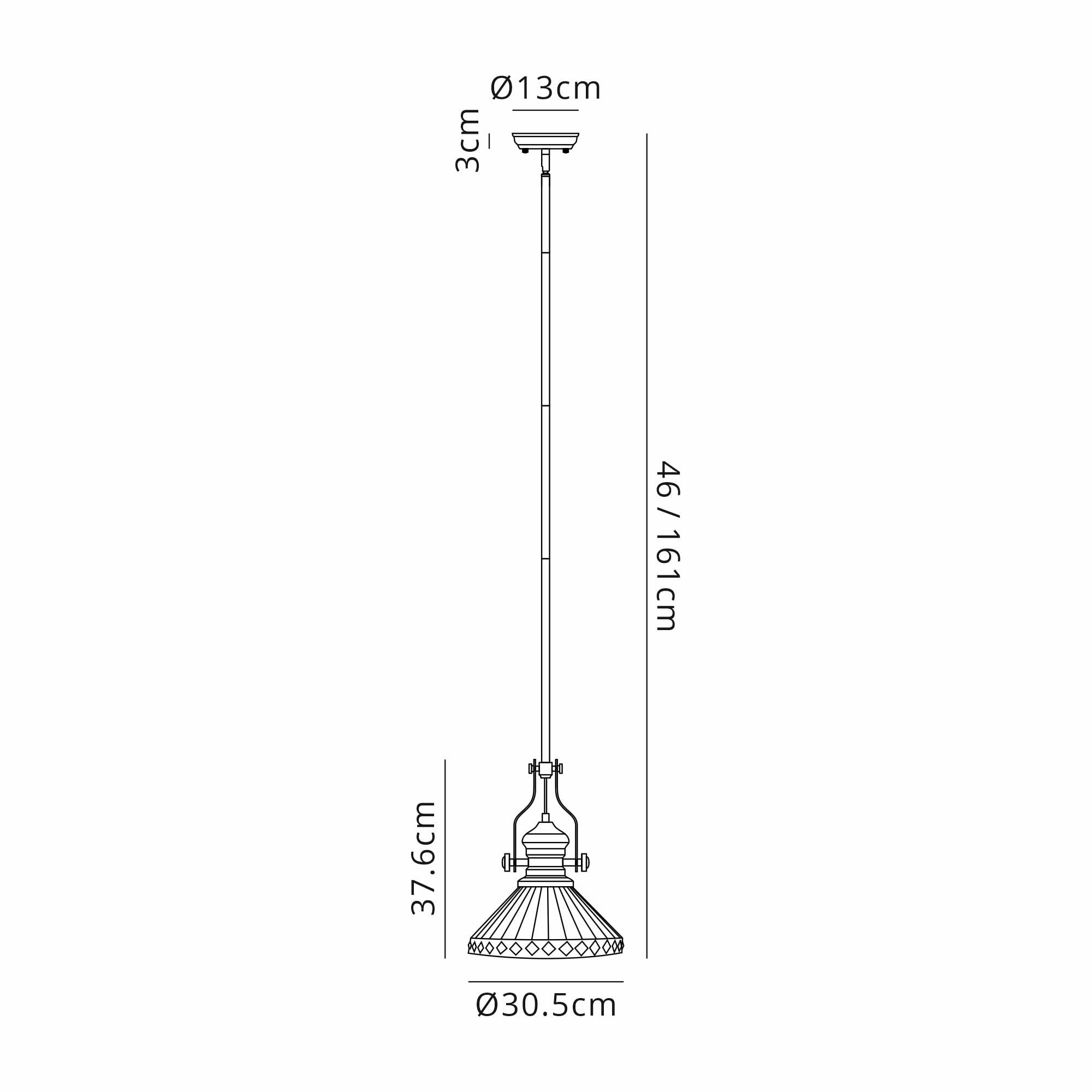 NLK15069 Louis, Tink 1 Light Pendant Matt Black Amber/Cream