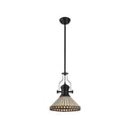 NLK15069 Louis, Tink 1 Light Pendant Matt Black Amber/Cream