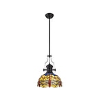 NLK15079 Louis, Heidi 1 Light Pendant Matt Black Orange/Blue
