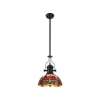 NLK15089 Louis, Heidi 1 Light Pendant Matt Black Purple/Pink