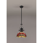 NLK15089 Louis, Heidi 1 Light Pendant Matt Black Purple/Pink