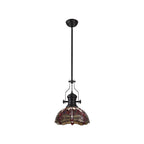 NLK15089 Louis, Heidi 1 Light Pendant Matt Black Purple/Pink
