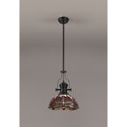 NLK15089 Louis, Heidi 1 Light Pendant Matt Black Purple/Pink