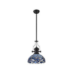 NLK15099 Louis, Ossie 1 Light Pendant Matt Black Blue
