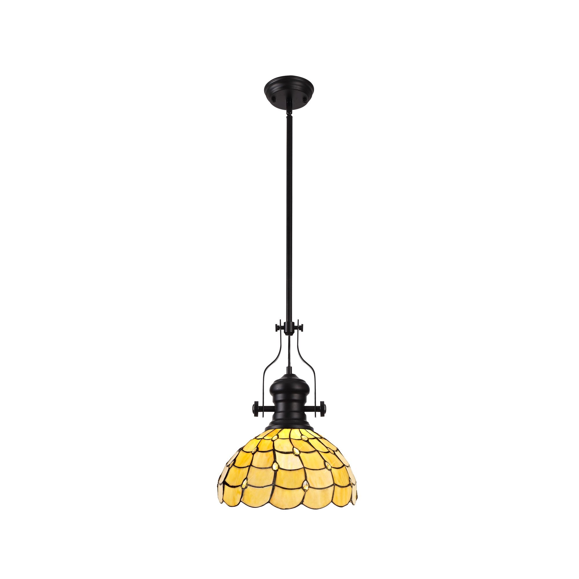 Louis, Chrisy 1 Light Pendant Matt Black Beige
