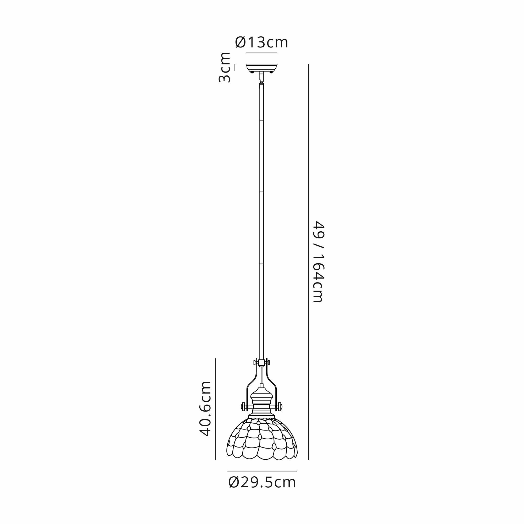 Louis, Chrisy 1 Light Pendant Matt Black Beige