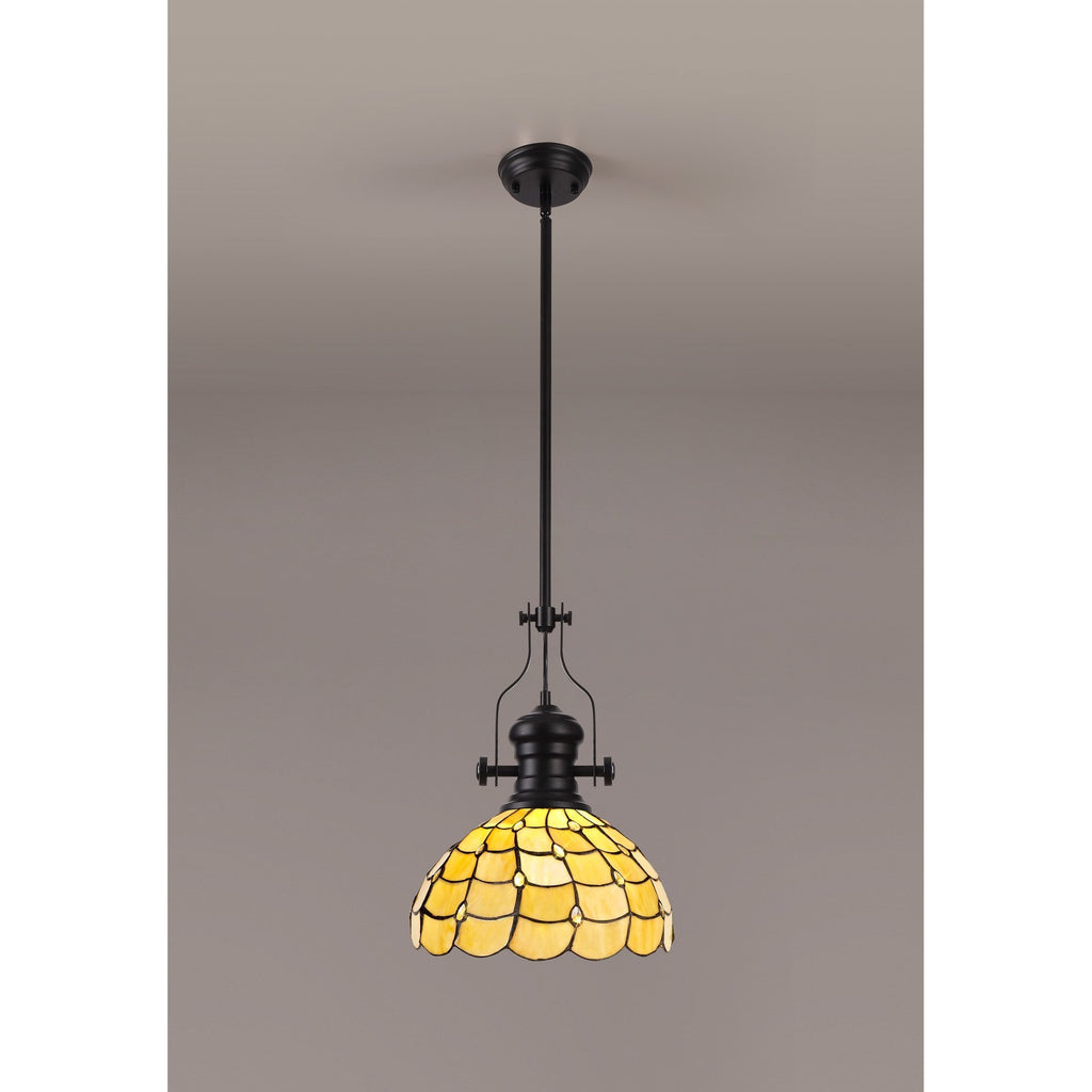 NLK15109 Louis, Chrisy 1 Light Pendant Matt Black Beige