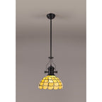 NLK15109 Louis, Chrisy 1 Light Pendant Matt Black Beige