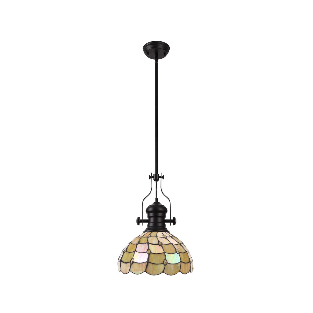 NLK15109 Louis, Chrisy 1 Light Pendant Matt Black Beige
