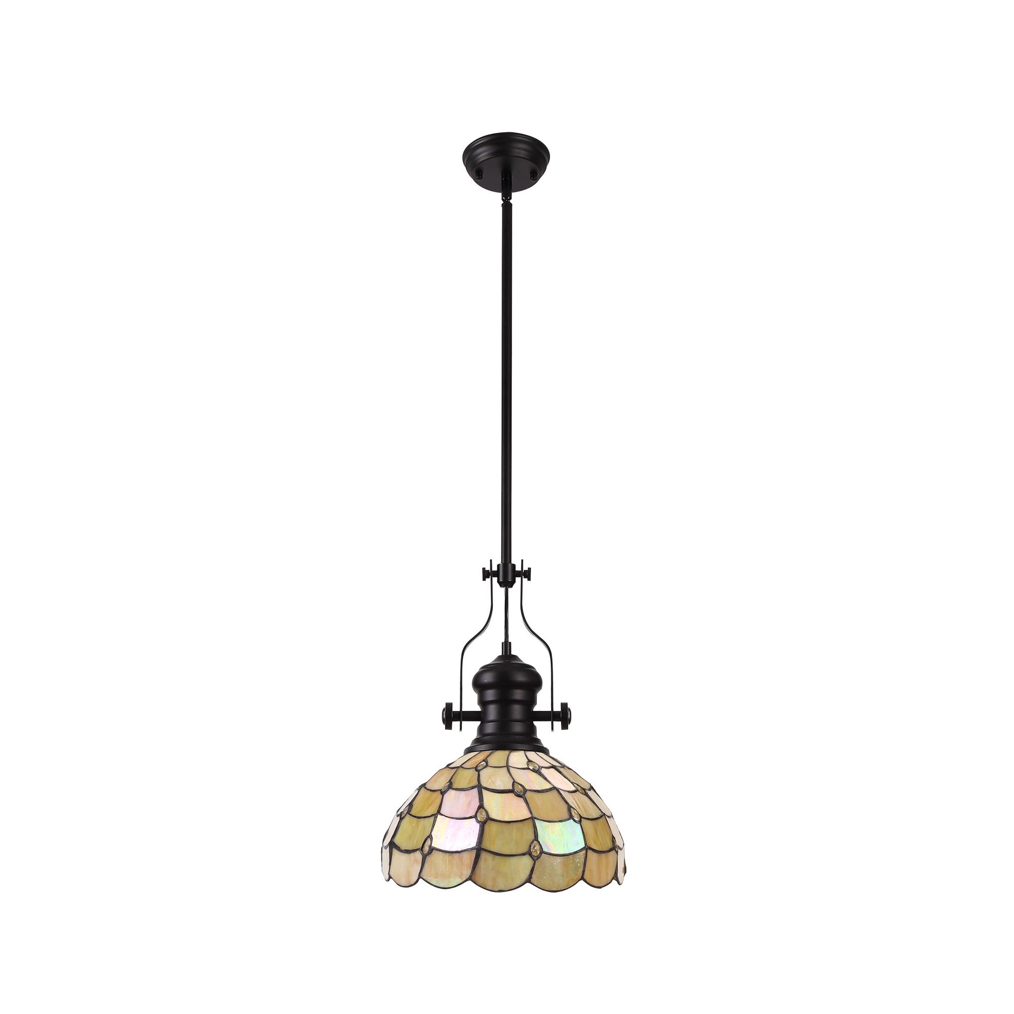 Louis, Chrisy 1 Light Pendant Matt Black Beige