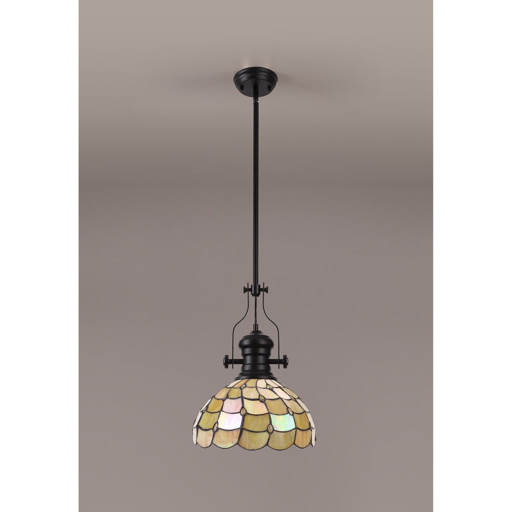 NLK15109 Louis, Chrisy 1 Light Pendant Matt Black Beige