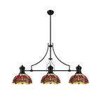 NLK15229 Louis, Heidi 3 Light Linear Pendant Matt Black Purple/Pink