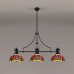 NLK15229 Louis, Heidi 3 Light Linear Pendant Matt Black Purple/Pink