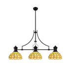 NLK15239 Louis, Chrisy 3 Light Linear Pendant Matt Black Beige