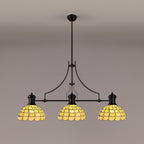 NLK15239 Louis, Chrisy 3 Light Linear Pendant Matt Black Beige