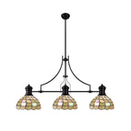 NLK15239 Louis, Chrisy 3 Light Linear Pendant Matt Black Beige