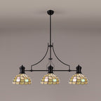 NLK15239 Louis, Chrisy 3 Light Linear Pendant Matt Black Beige