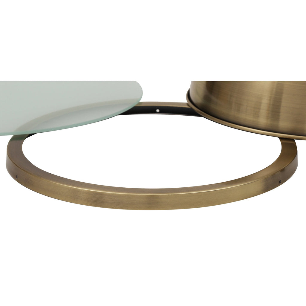 NLK15259 Louis 1 Light Flush Ceiling Light Antique Brass Frosted White