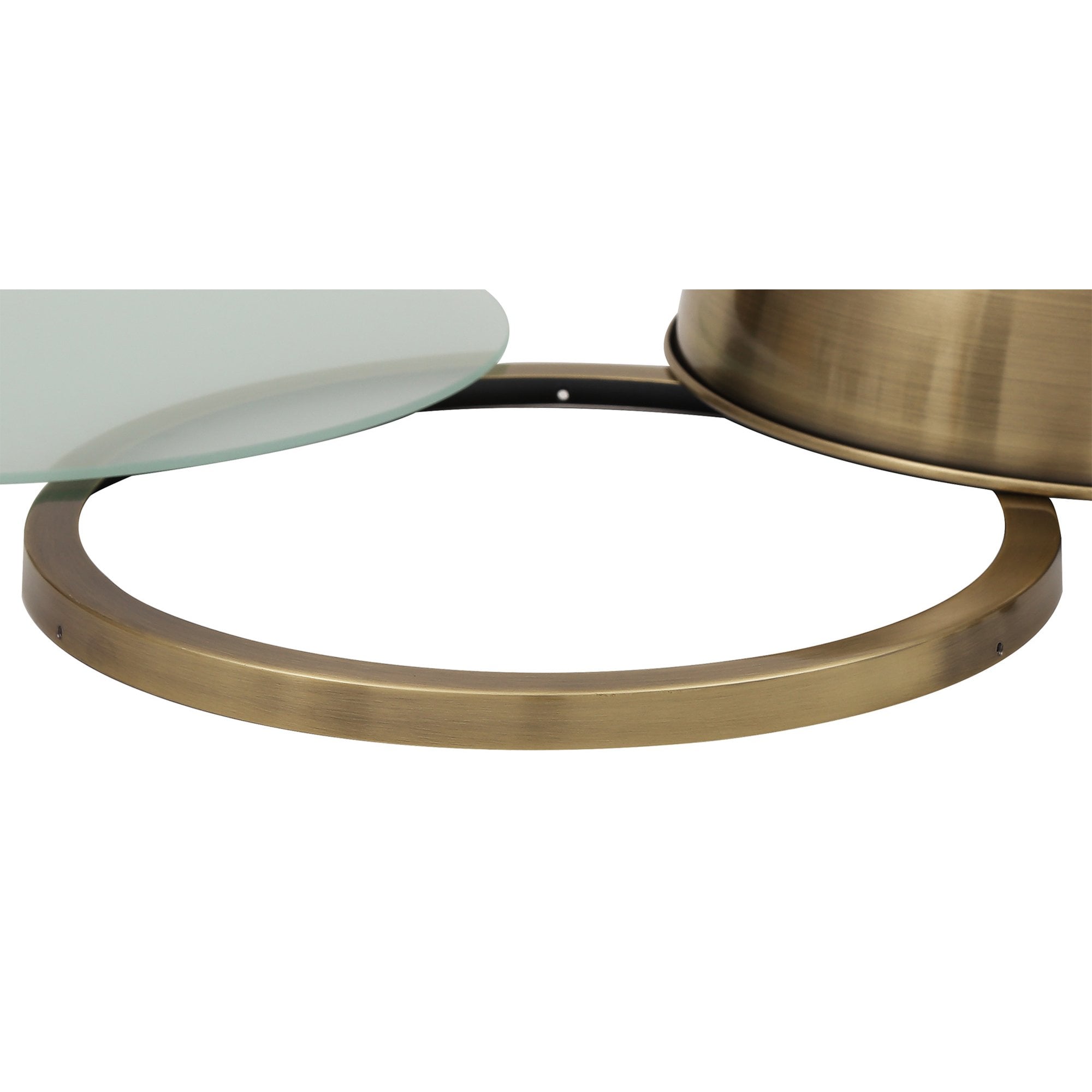 NLK15259 Louis 1 Light Flush Ceiling Light Antique Brass Frosted White