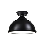 NLK15269 Louis 1 Light Flush Ceiling Light Matt Black Frosted White