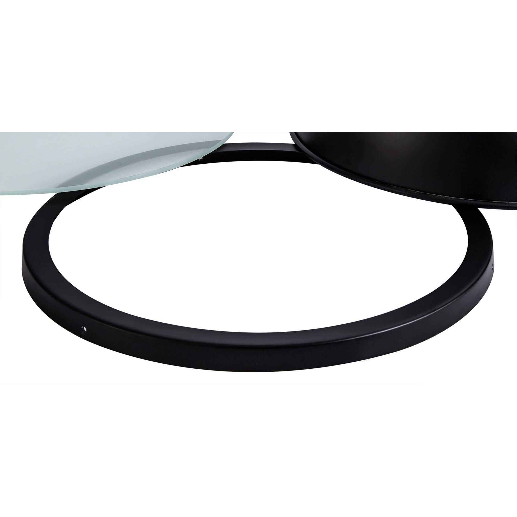 NLK15269 Louis 1 Light Flush Ceiling Light Matt Black Frosted White