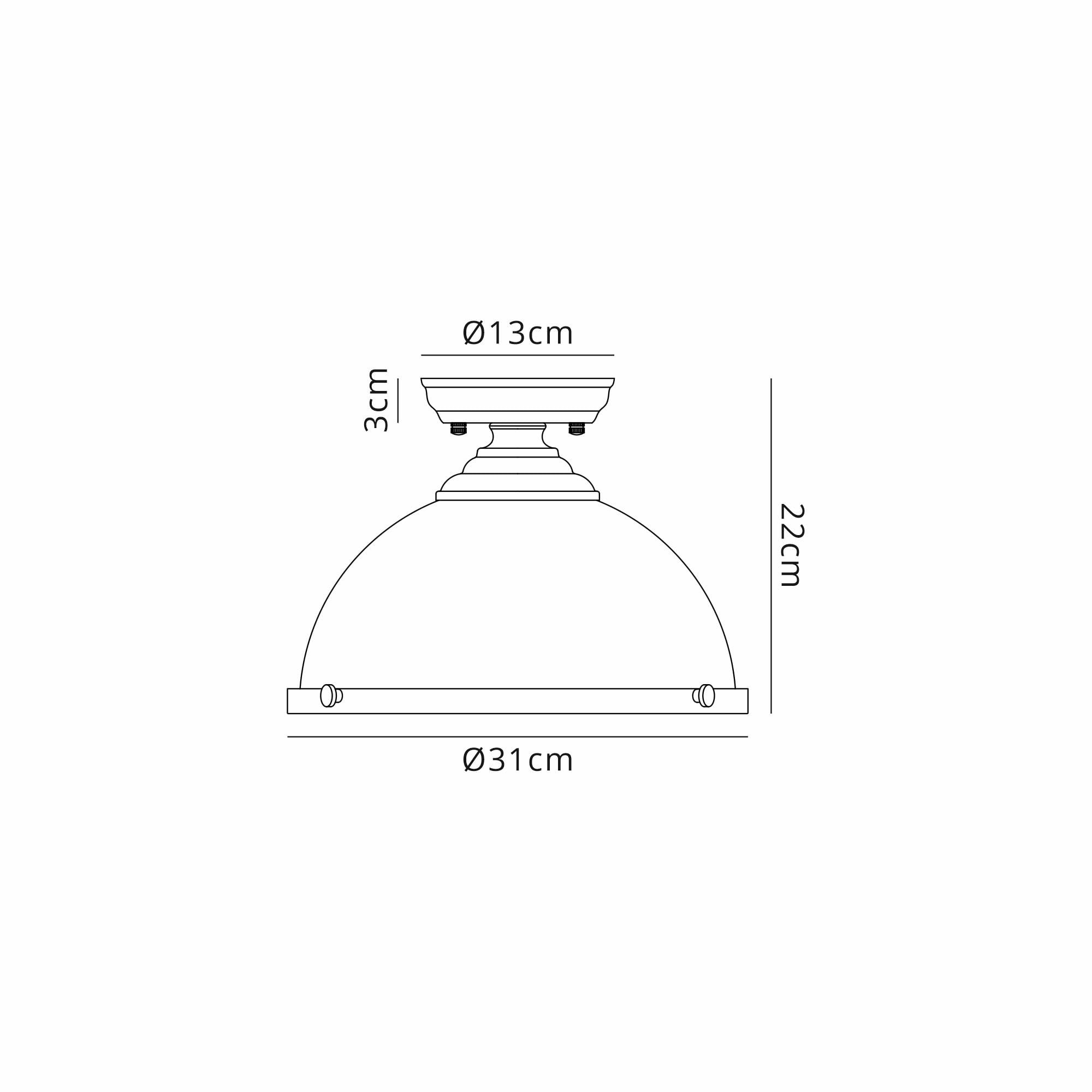NLK15279 Louis 1 Light Flush Ceiling Light Polished Nickel Frosted White