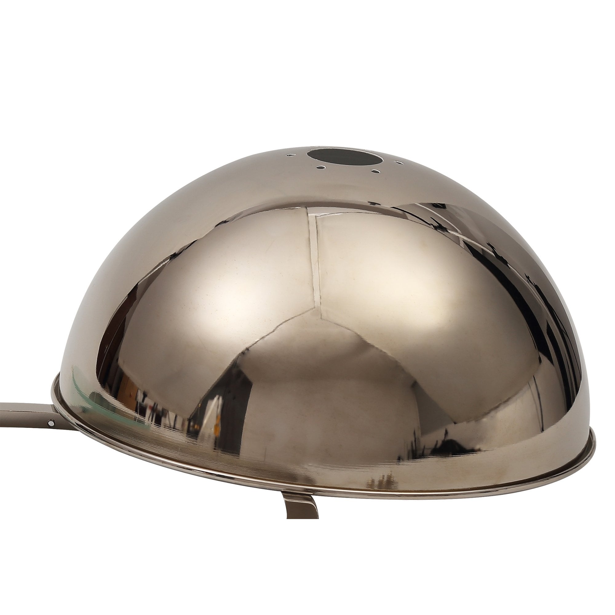 NLK15279 Louis 1 Light Flush Ceiling Light Polished Nickel Frosted White