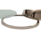 NLK15279 Louis 1 Light Flush Ceiling Light Polished Nickel Frosted White