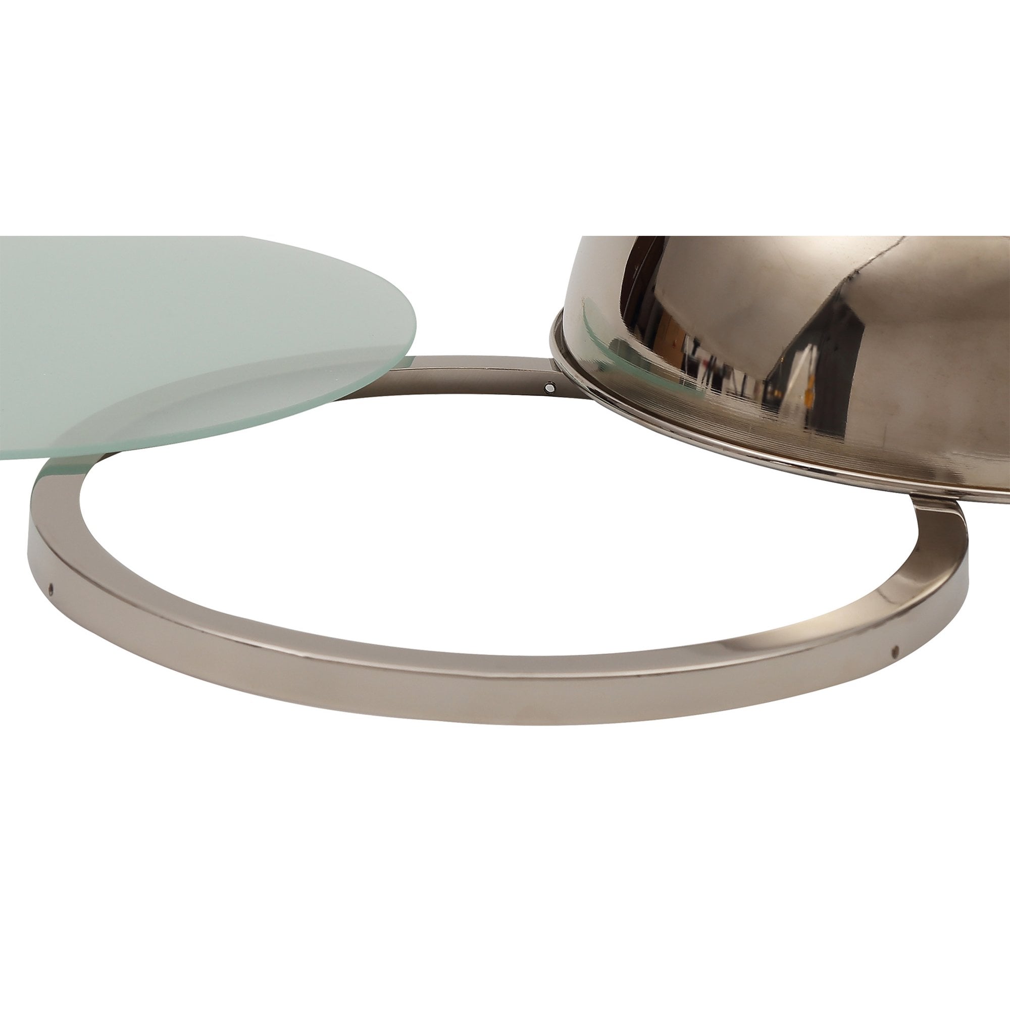 NLK15279 Louis 1 Light Flush Ceiling Light Polished Nickel Frosted White