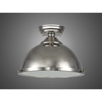 NLK15279 Louis 1 Light Flush Ceiling Light Polished Nickel Frosted White