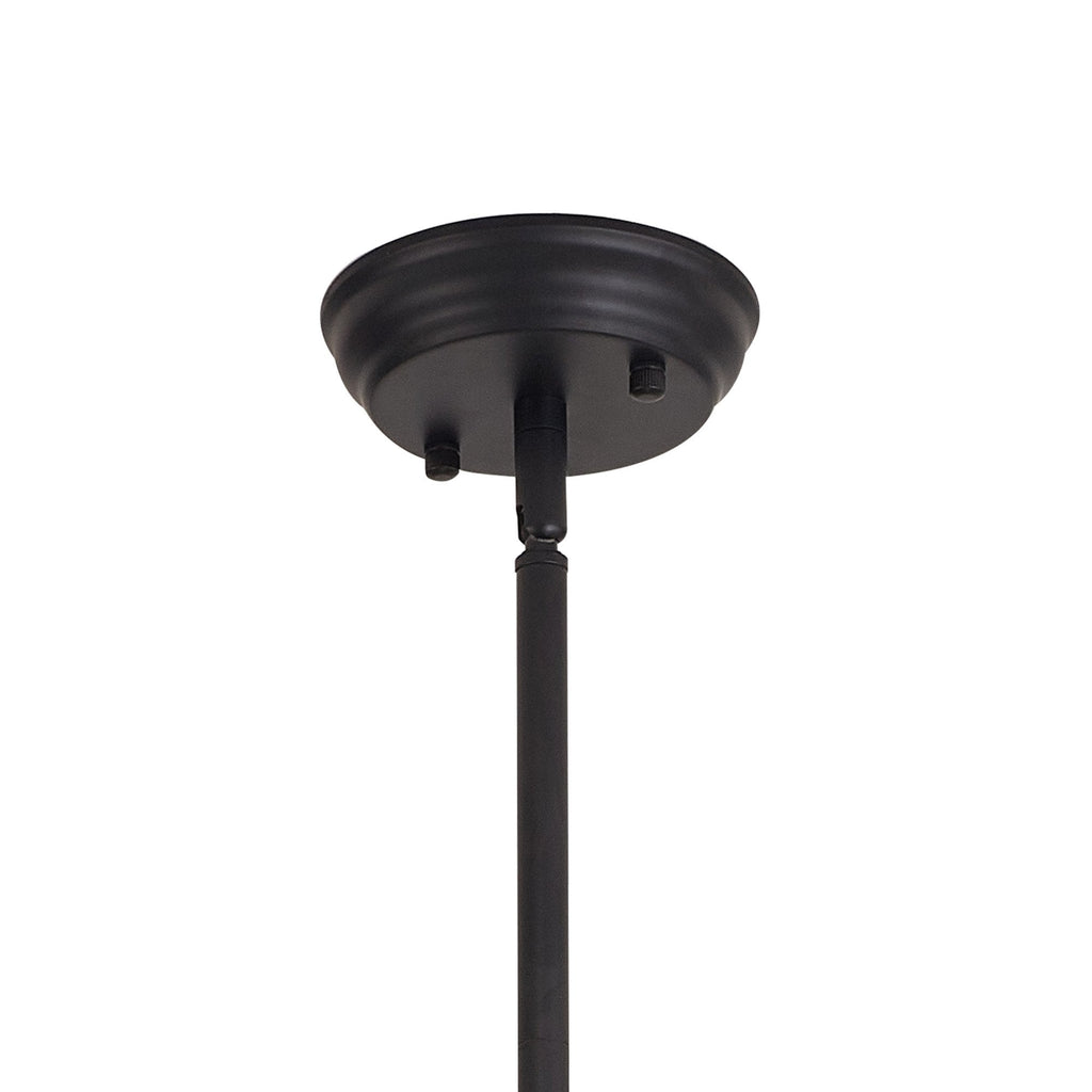 NLK15349 Louis 1 Light Round Pendant Matt Black Smoke