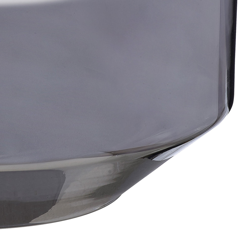 NLK15349 Louis 1 Light Round Pendant Matt Black Smoke