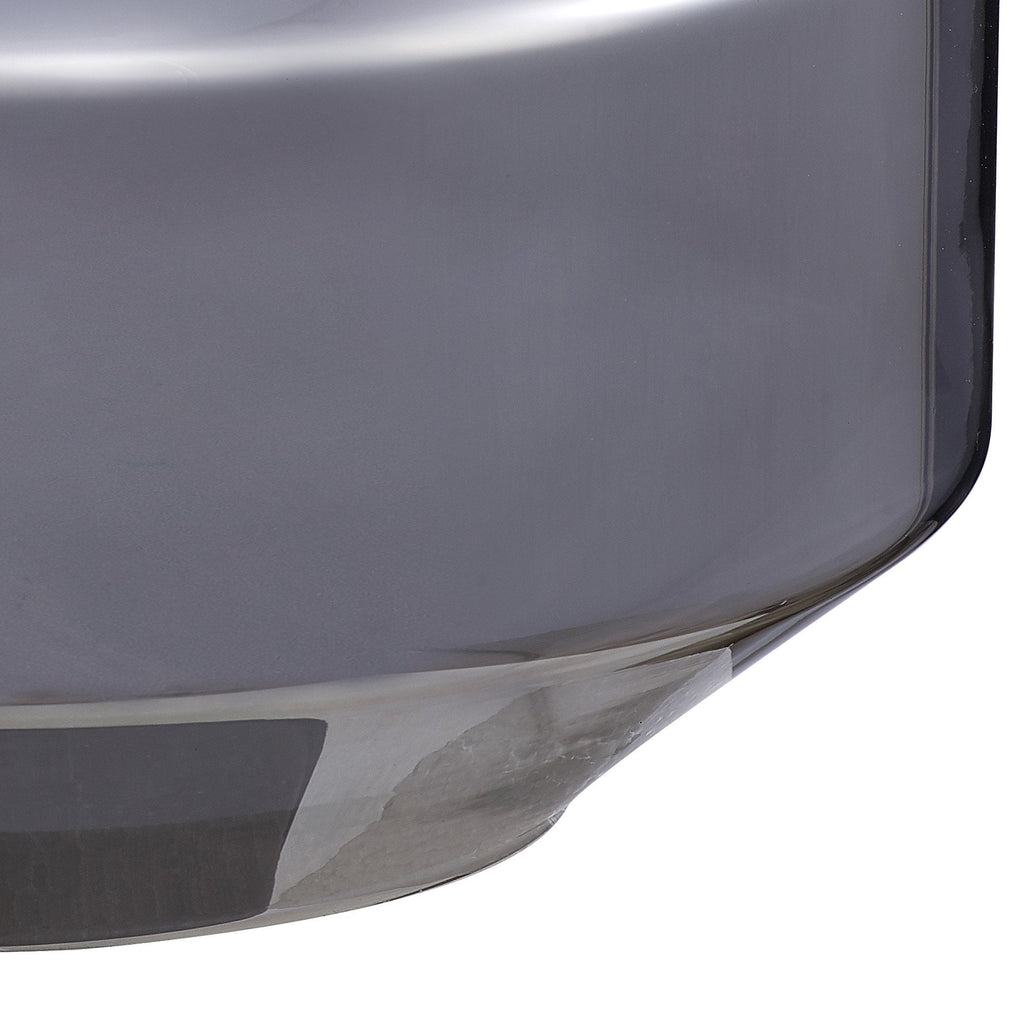 NLK15349 Louis 1 Light Round Pendant Matt Black Smoke