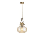 NLK15359 Louis 1 Light Round Pendant Antique Brass Cognac