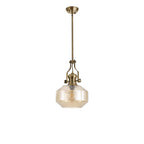 NLK15359 Louis 1 Light Round Pendant Antique Brass Cognac