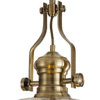 NLK15359 Louis 1 Light Round Pendant Antique Brass Cognac